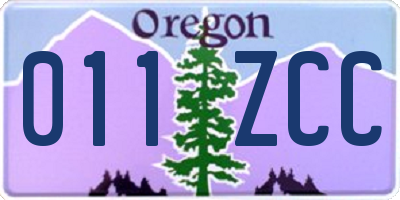 OR license plate 011ZCC