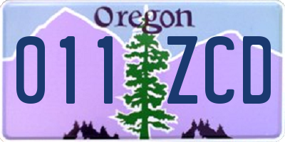 OR license plate 011ZCD