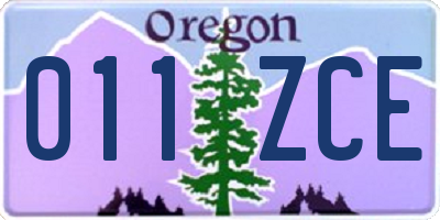 OR license plate 011ZCE