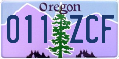 OR license plate 011ZCF