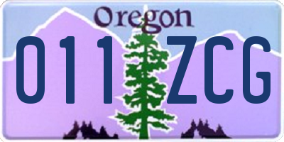 OR license plate 011ZCG