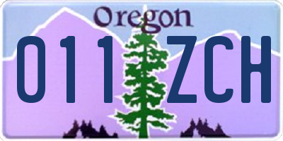 OR license plate 011ZCH