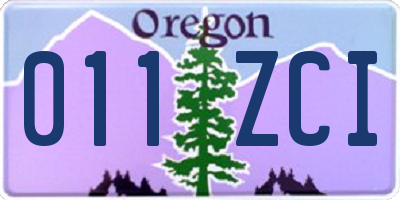 OR license plate 011ZCI