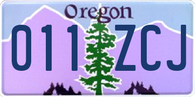 OR license plate 011ZCJ