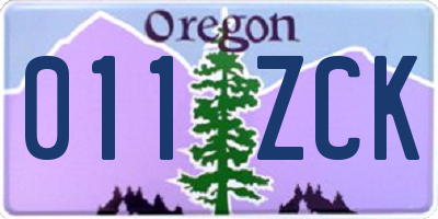 OR license plate 011ZCK