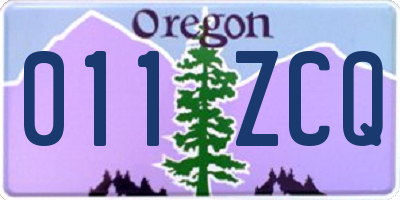 OR license plate 011ZCQ