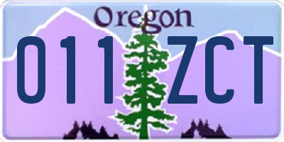 OR license plate 011ZCT
