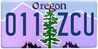OR license plate 011ZCU