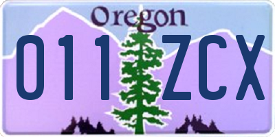 OR license plate 011ZCX