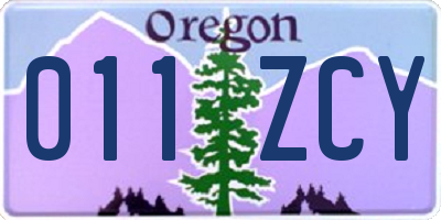 OR license plate 011ZCY