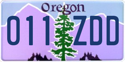 OR license plate 011ZDD