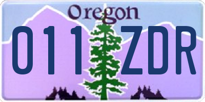 OR license plate 011ZDR