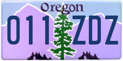 OR license plate 011ZDZ