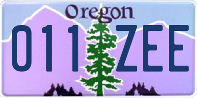 OR license plate 011ZEE