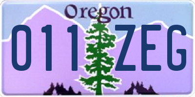OR license plate 011ZEG