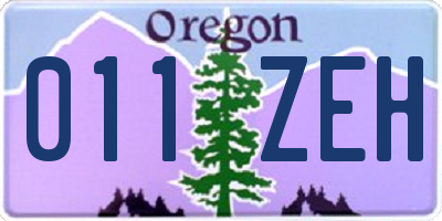 OR license plate 011ZEH