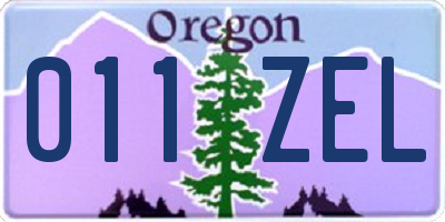OR license plate 011ZEL