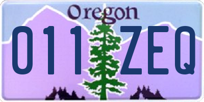 OR license plate 011ZEQ