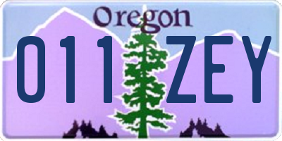 OR license plate 011ZEY
