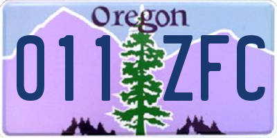 OR license plate 011ZFC