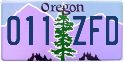 OR license plate 011ZFD