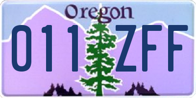 OR license plate 011ZFF