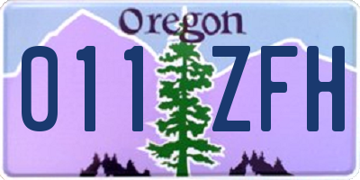 OR license plate 011ZFH