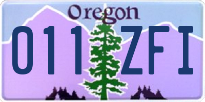 OR license plate 011ZFI