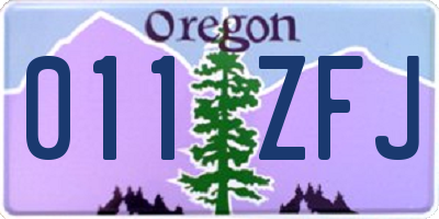 OR license plate 011ZFJ