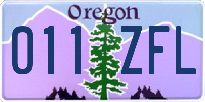 OR license plate 011ZFL