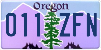 OR license plate 011ZFN