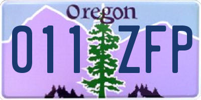 OR license plate 011ZFP