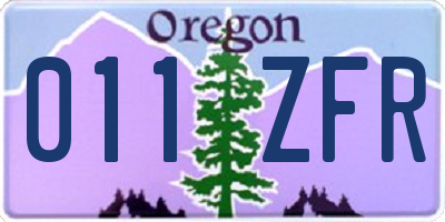 OR license plate 011ZFR