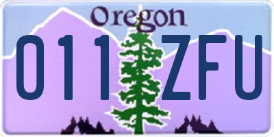 OR license plate 011ZFU