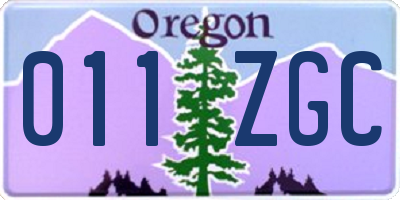 OR license plate 011ZGC