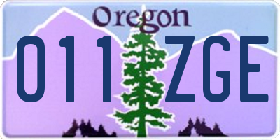OR license plate 011ZGE