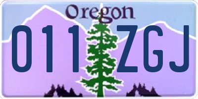 OR license plate 011ZGJ