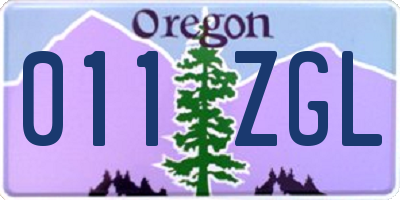 OR license plate 011ZGL