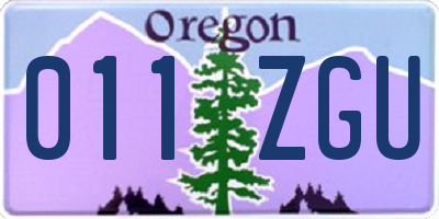 OR license plate 011ZGU