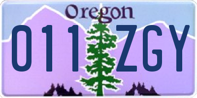 OR license plate 011ZGY