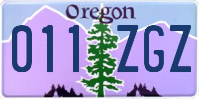 OR license plate 011ZGZ