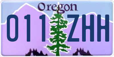 OR license plate 011ZHH