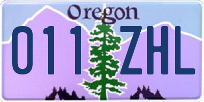 OR license plate 011ZHL