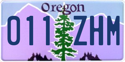 OR license plate 011ZHM