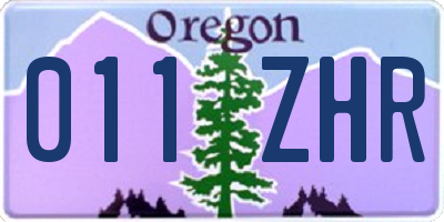 OR license plate 011ZHR