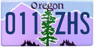 OR license plate 011ZHS