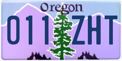 OR license plate 011ZHT