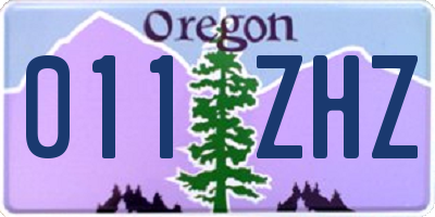 OR license plate 011ZHZ