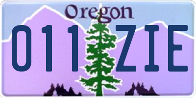 OR license plate 011ZIE
