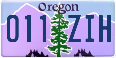 OR license plate 011ZIH